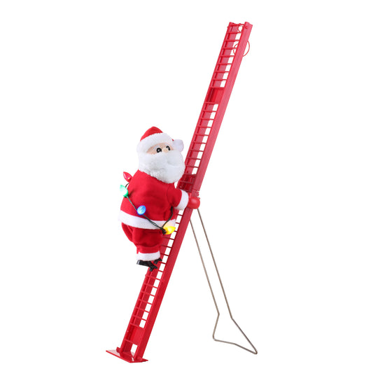 17 in. Animated Single Ladder Climbing Santa - Mr. Christmas