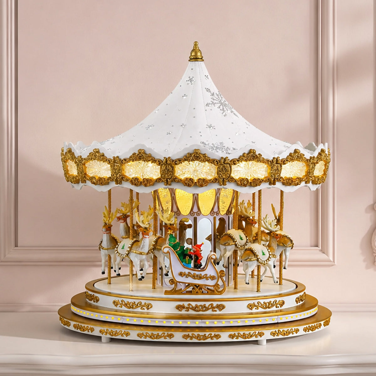 17 in. Animated Snowflake Crystal Carousel - Mr. Christmas