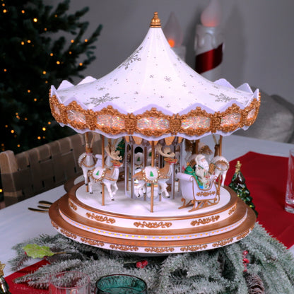 17 in. Animated Snowflake Crystal Carousel - Mr. Christmas