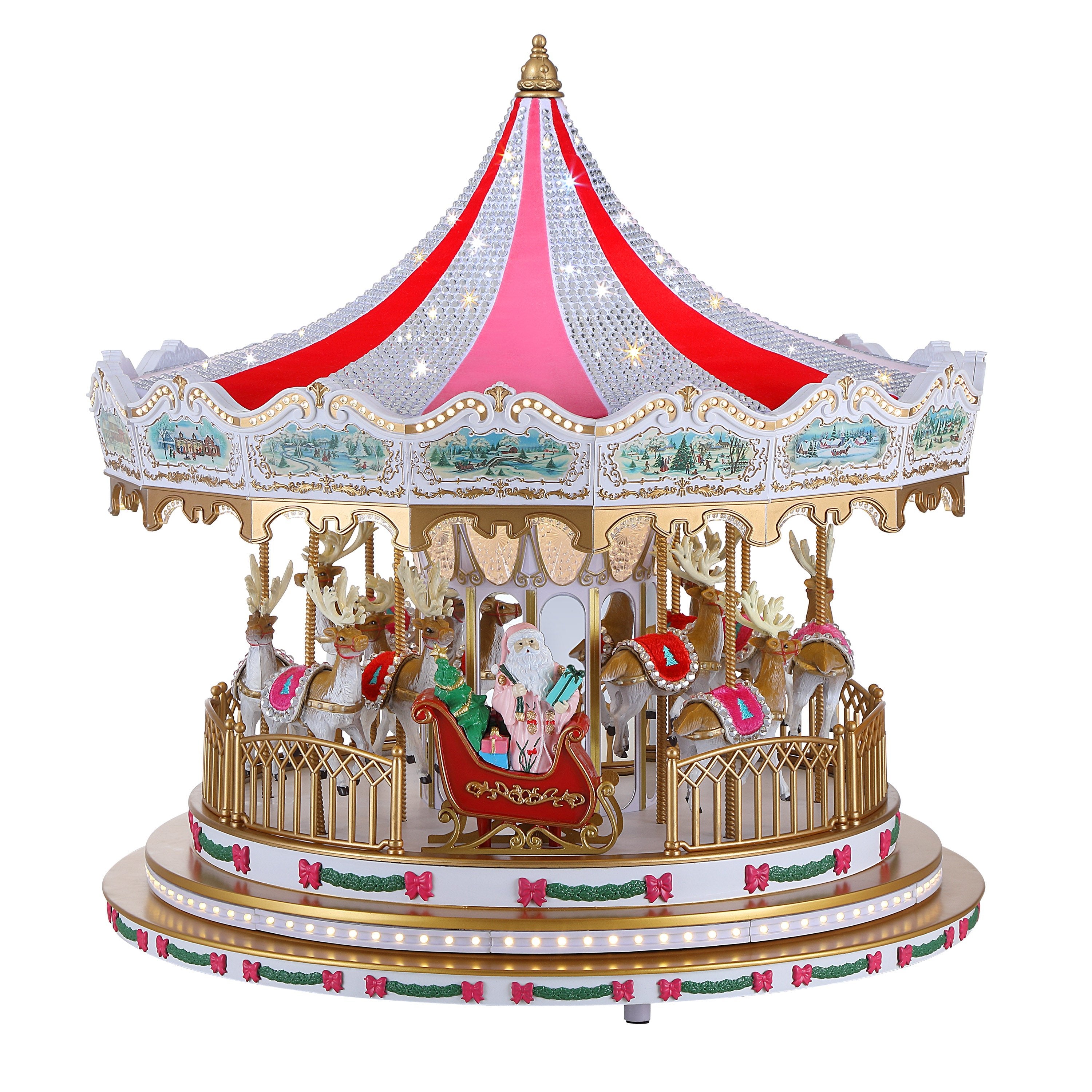 17 in. Animated Sugarplum Swarovski Carousel - Mr. Christmas