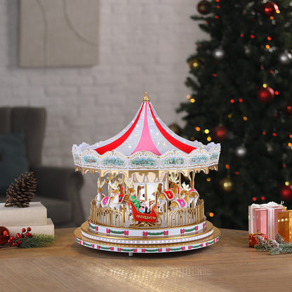 17 in. Animated Sugarplum Swarovski Carousel - Mr. Christmas