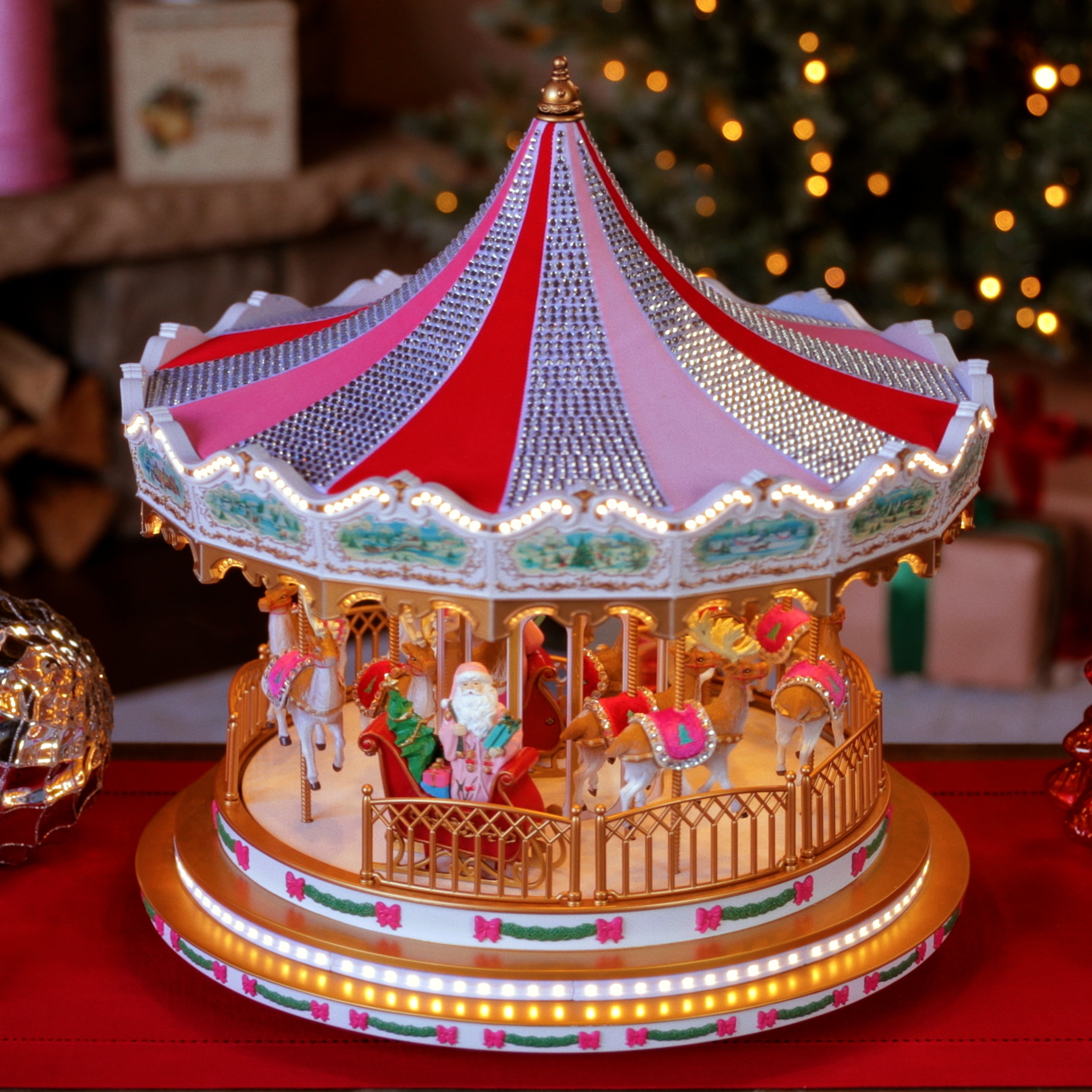 17 in. Animated Sugarplum Swarovski Carousel - Mr. Christmas