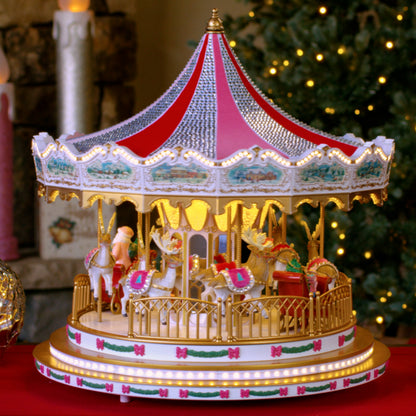 17 in. Animated Sugarplum Swarovski Carousel - Mr. Christmas