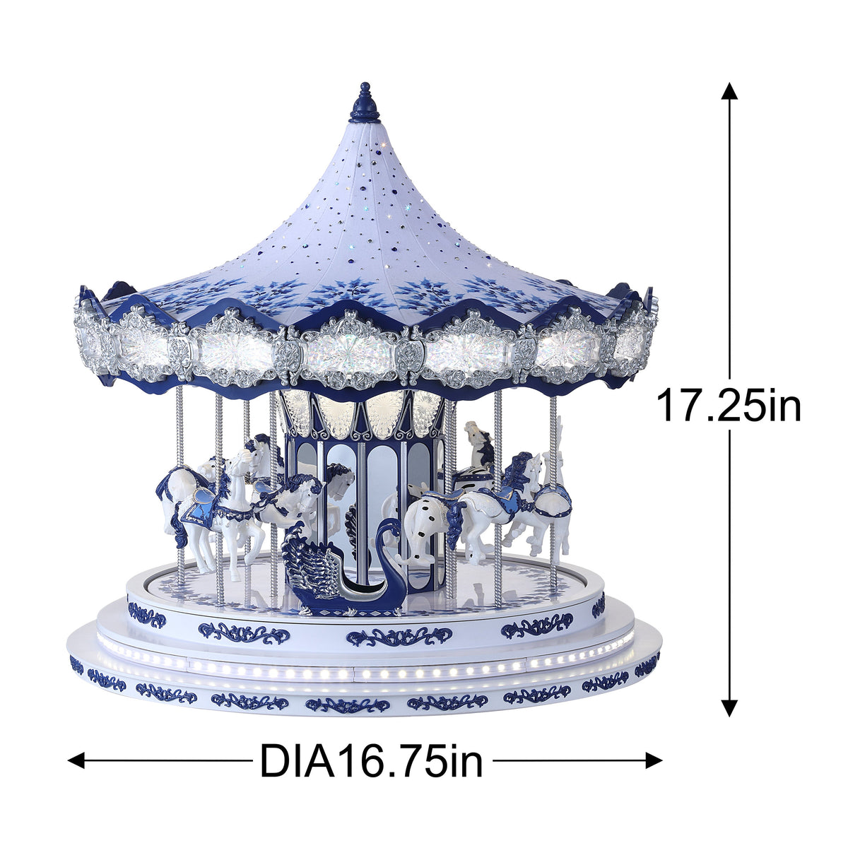 17 in. Chinoiserie Crystal Carousel - Mr. Christmas