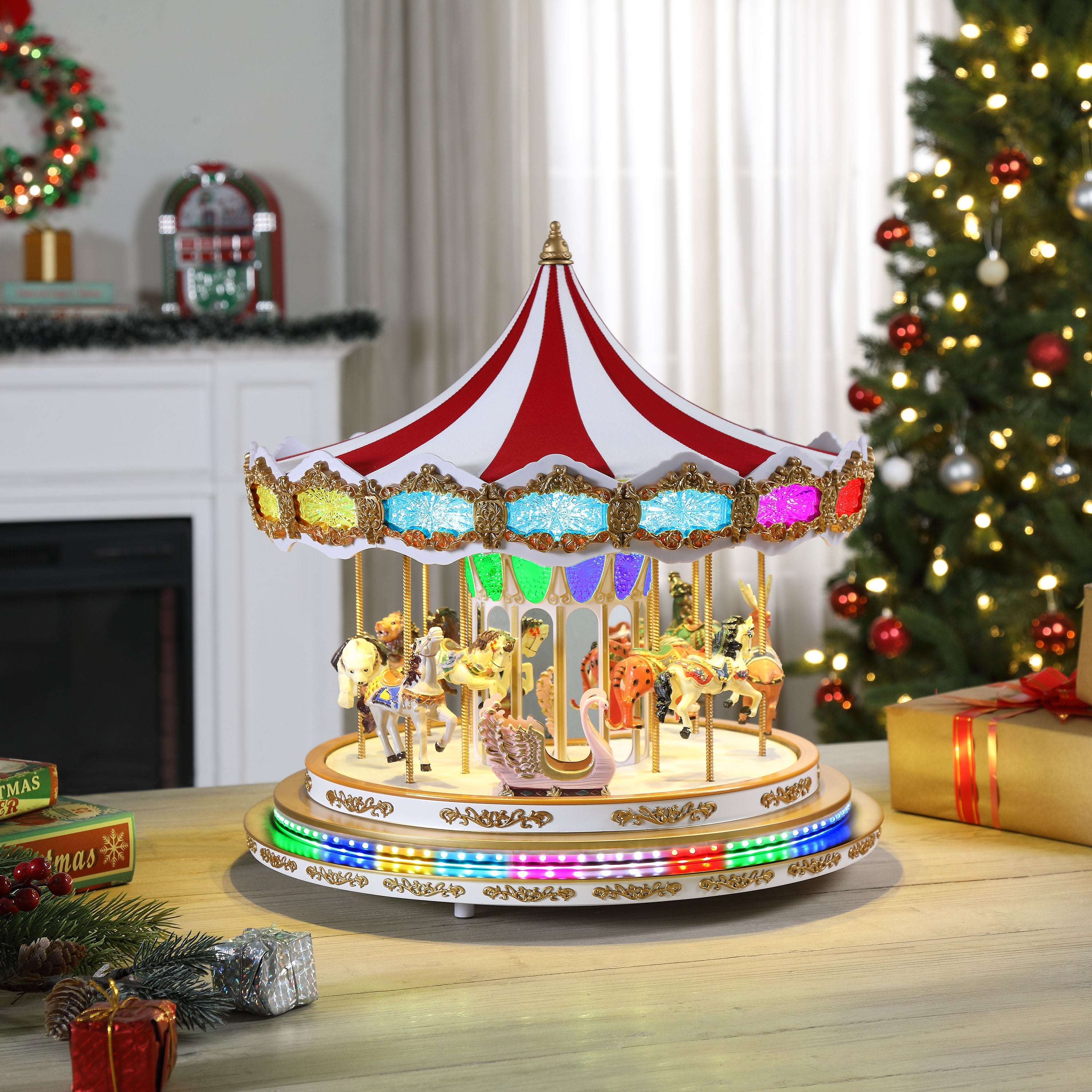 17 in. RGB Light Show Carousel - Mr. Christmas