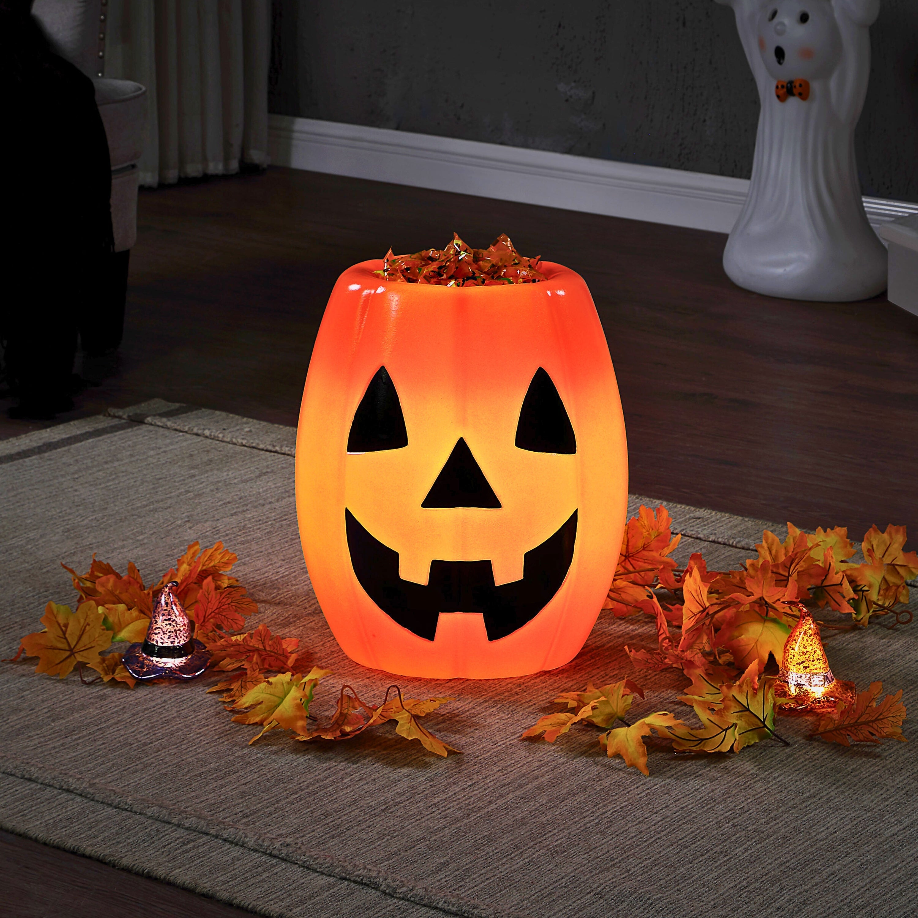 18 in. Jack - O - Lantern Blow Mold Candy Bowl - Mr. Christmas