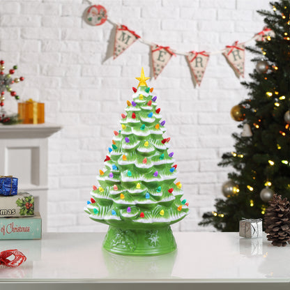 18 in. Nostalgic Ceramic Tree - Lime Green - Mr. Christmas