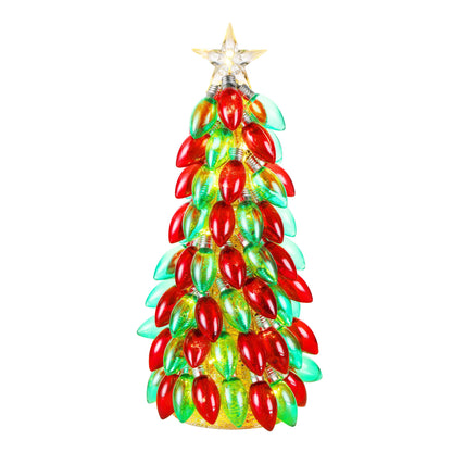 18 in. Retro C9 Bulb Tree - Red & Green - Mr. Christmas