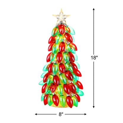 18 in. Retro C9 Bulb Tree - Red & Green - Mr. Christmas