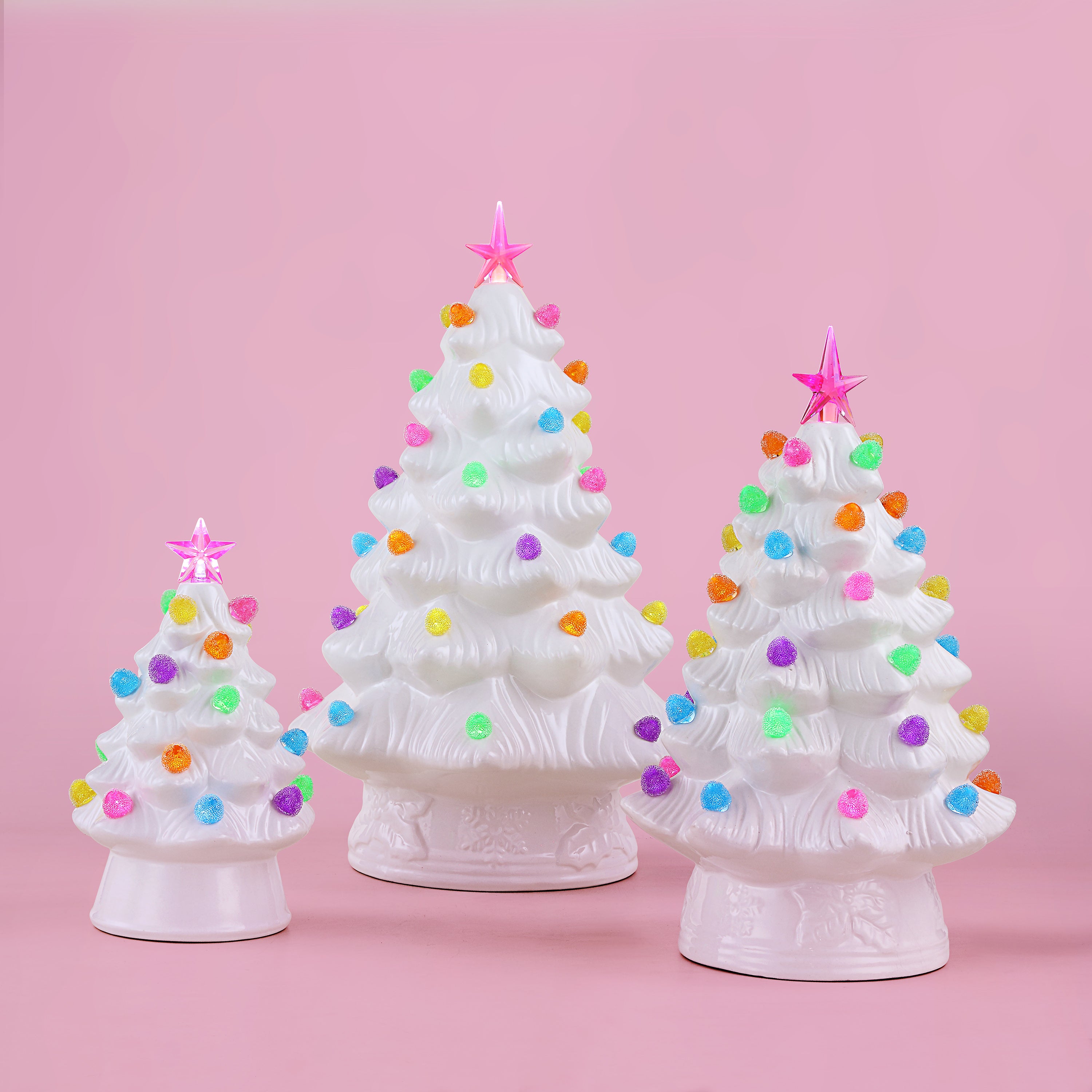 8 in. Nostalgic Ceramic Gumdrop Tree - White
