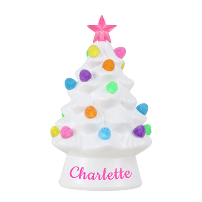 Personalized 8 in. Nostalgic Ceramic Tree - White