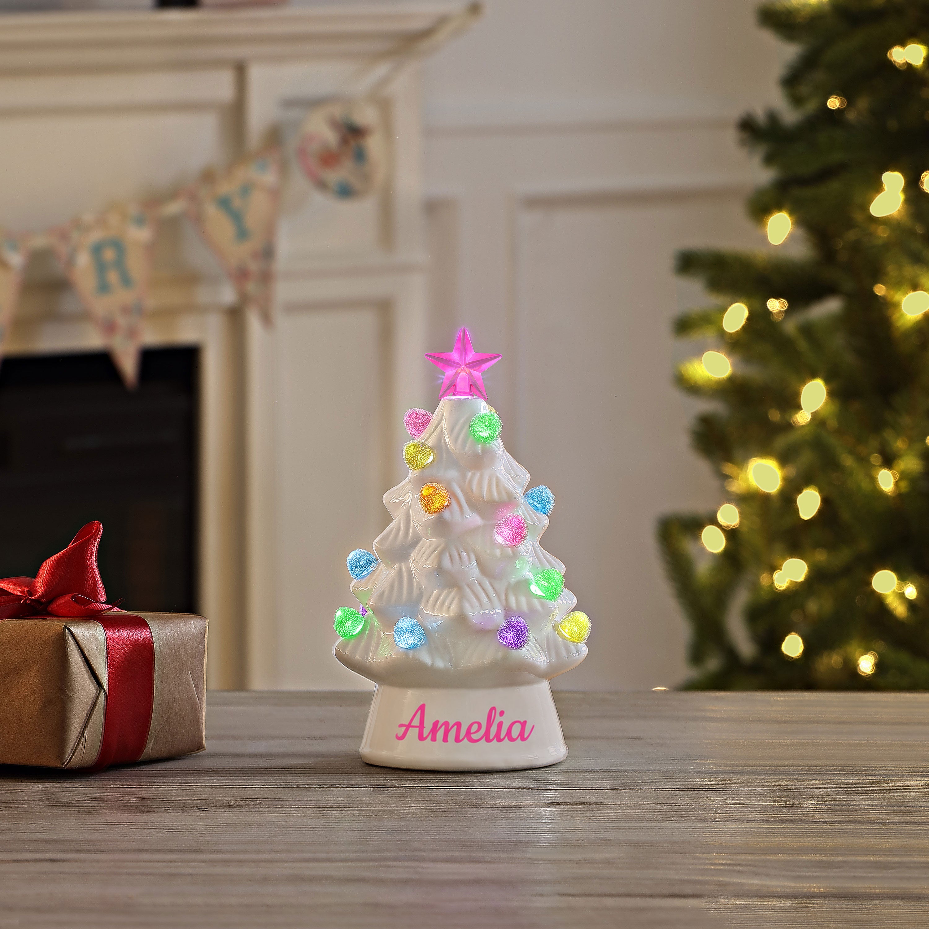 Personalized 8 in. Nostalgic Ceramic Tree - White