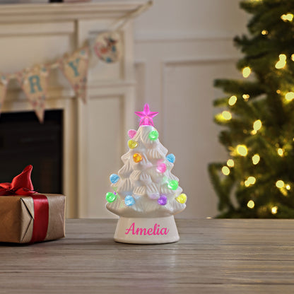 Personalized 8 in. Nostalgic Ceramic Tree - White