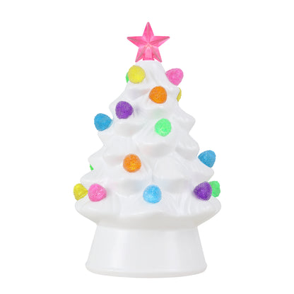 8 in. Nostalgic Ceramic Gumdrop Tree - White