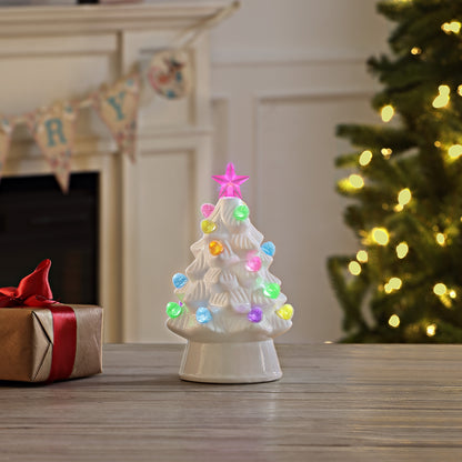8 in. Nostalgic Ceramic Gumdrop Tree - White