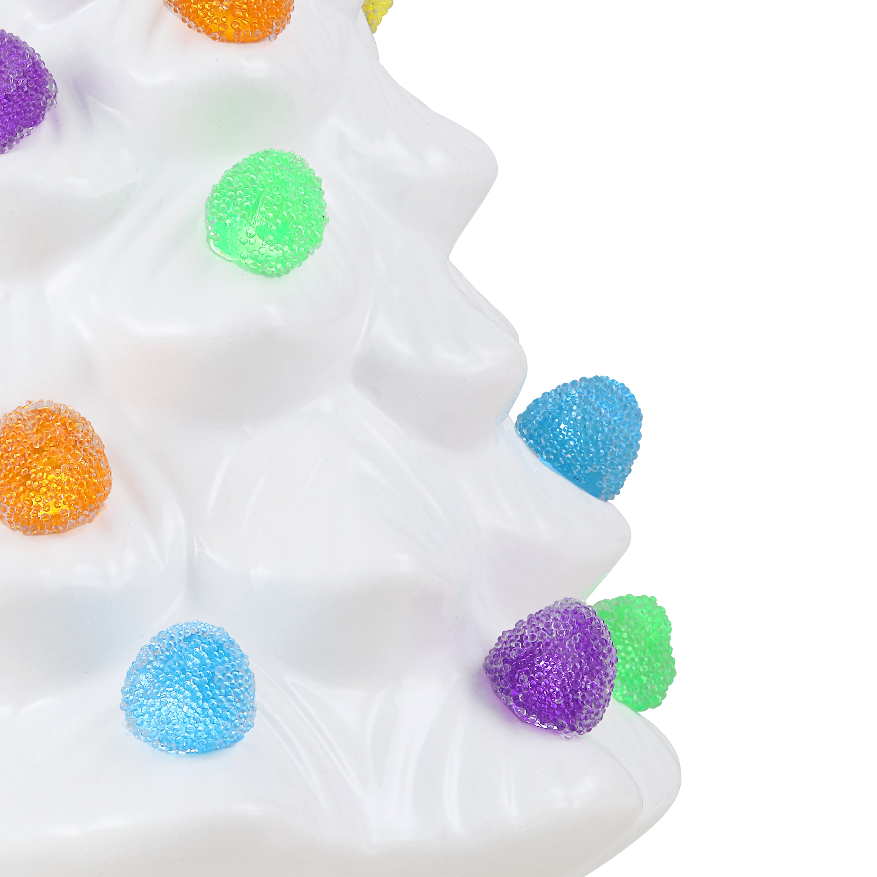 8 in. Nostalgic Ceramic Gumdrop Tree - White