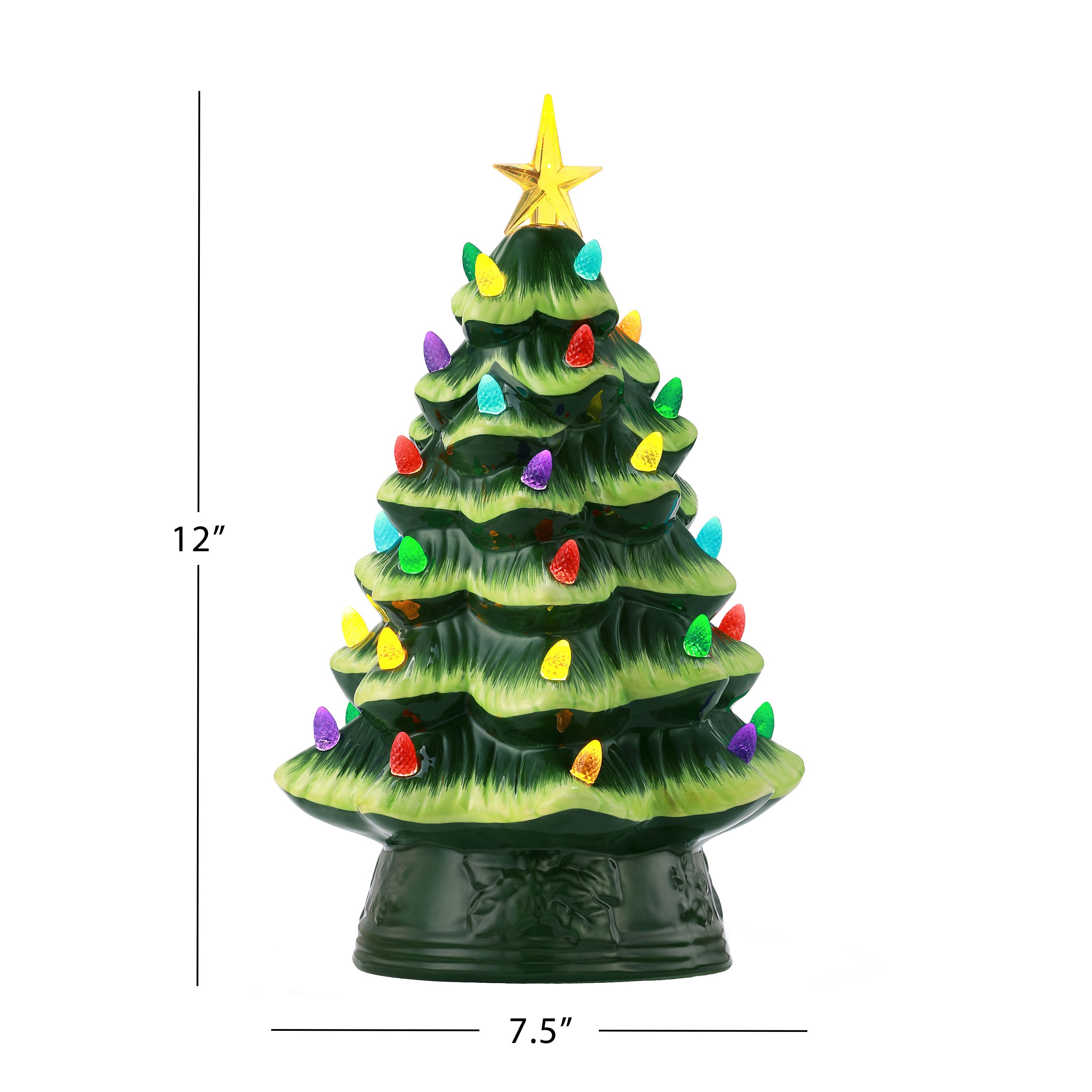 12" Nostalgic Ceramic Tree - Green