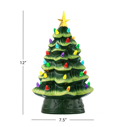 12" Nostalgic Ceramic Tree - Green