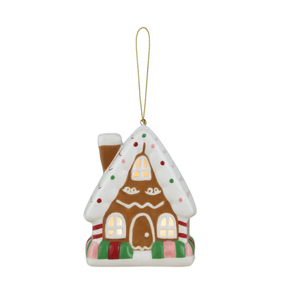 4.5" Nostalgic Ceramic Ornament - Gingerbread House