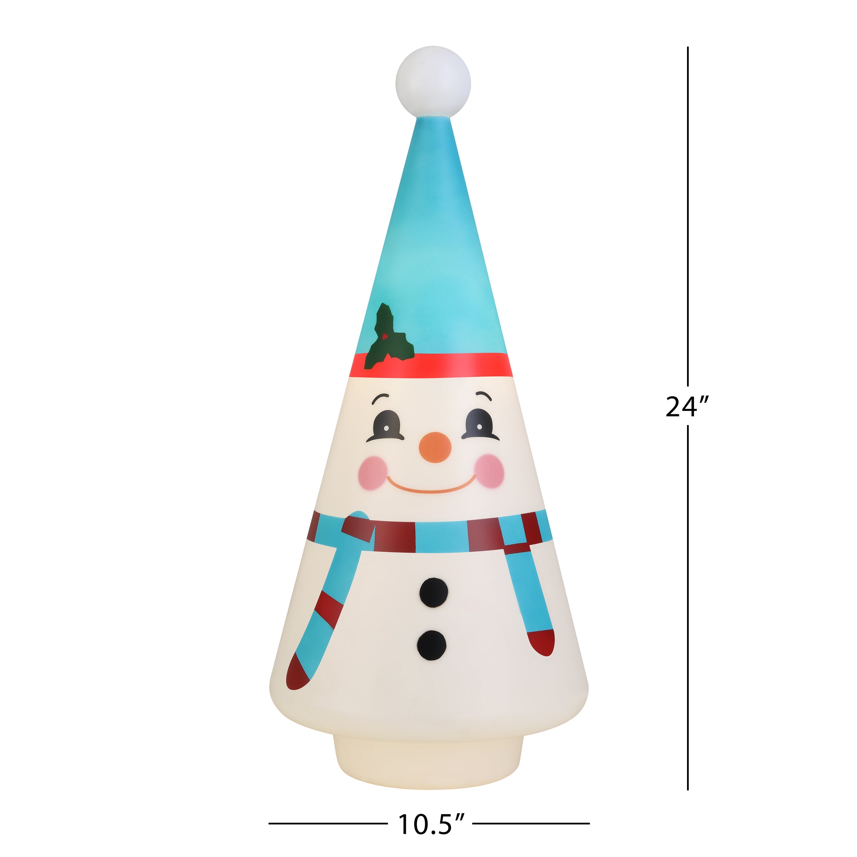24 in. Blow Mold Cone Character Tree - Snowman - Mr. Christmas