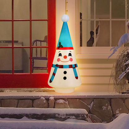24 in. Blow Mold Cone Character Tree - Snowman - Mr. Christmas
