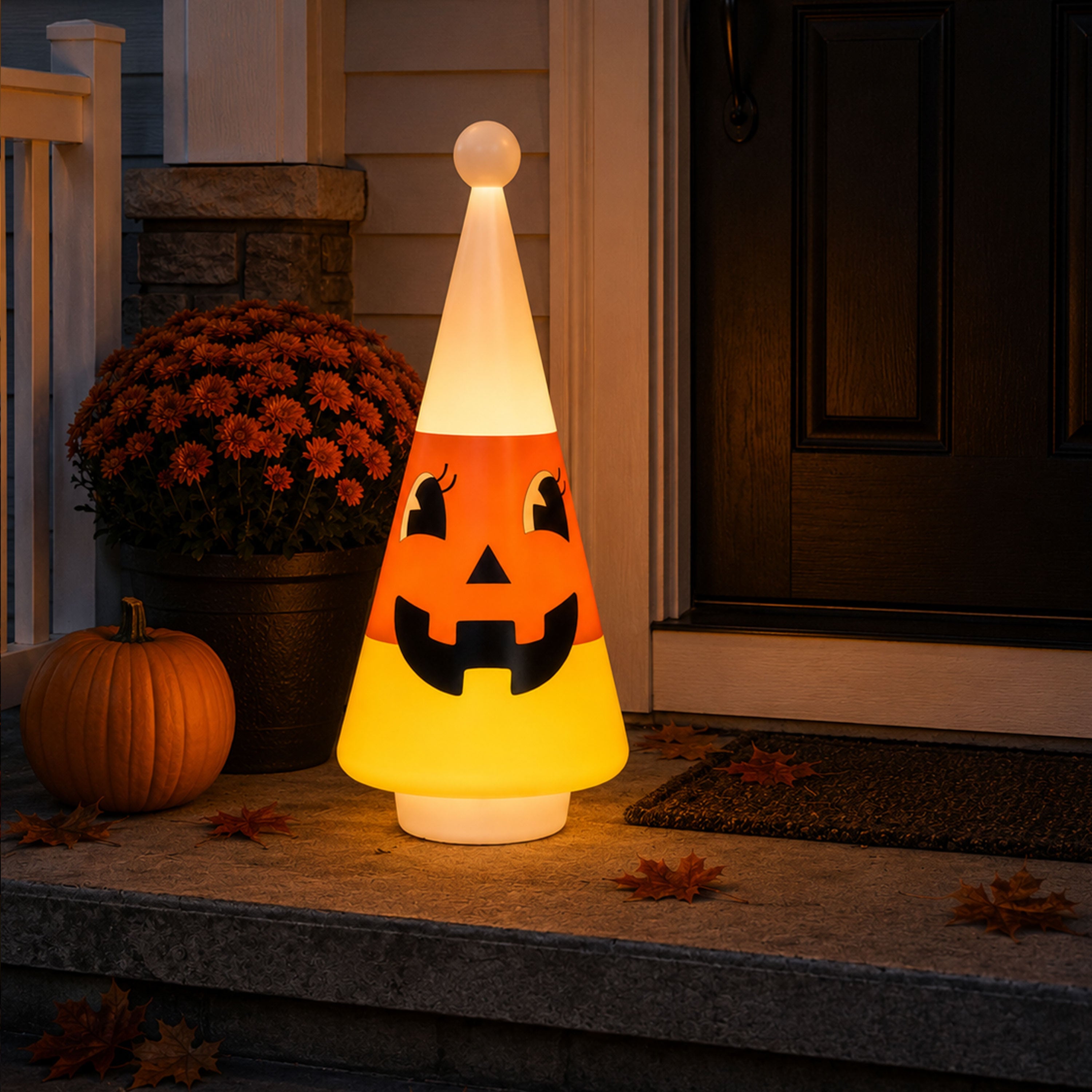 24 in. Candy Corn Blow Mold Cone - Mr. Christmas