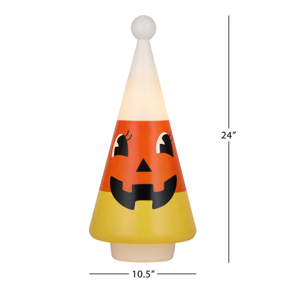 24 in. Candy Corn Blow Mold Cone - Mr. Christmas