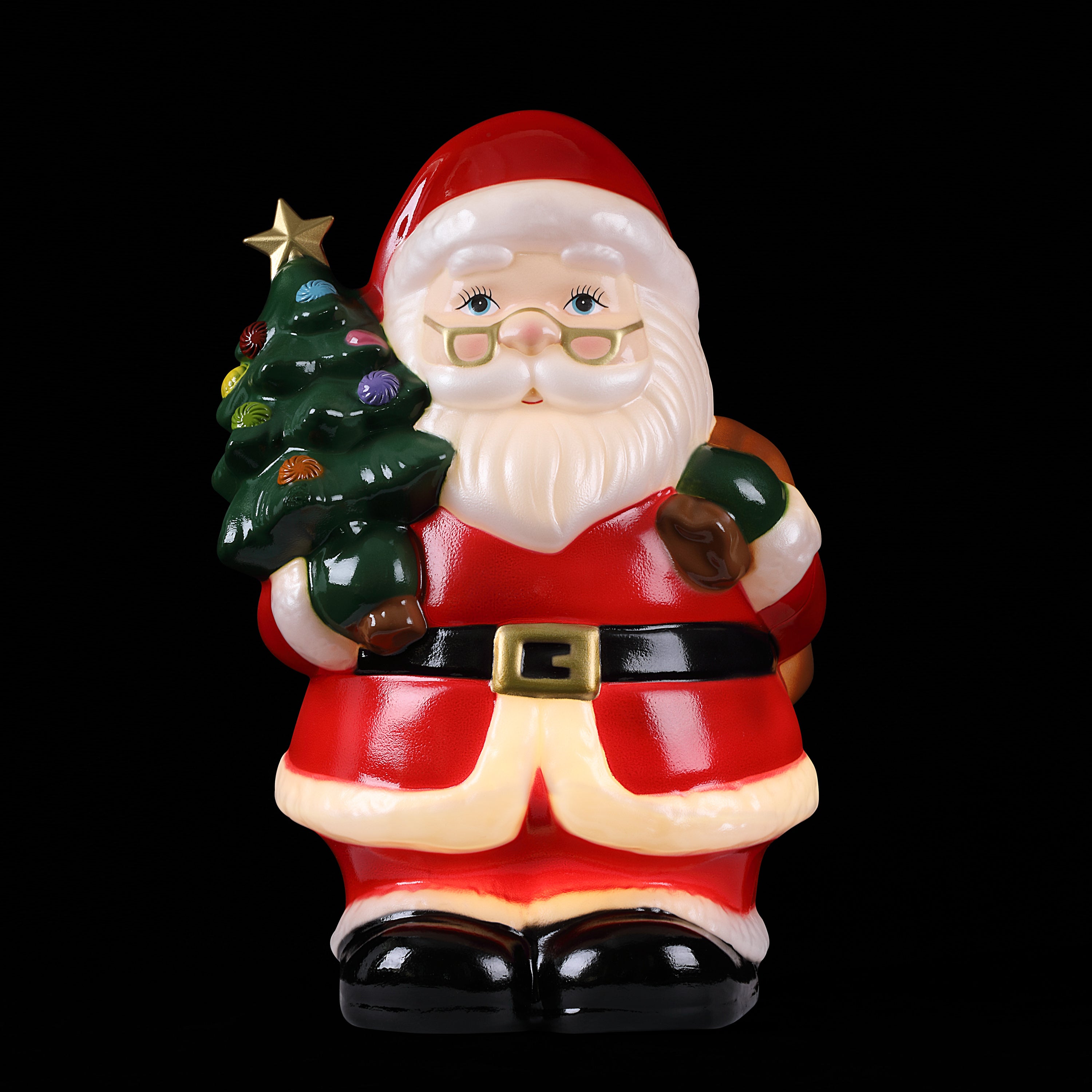 Santa On the Moon Euro Christmas Blow top Mold 24”