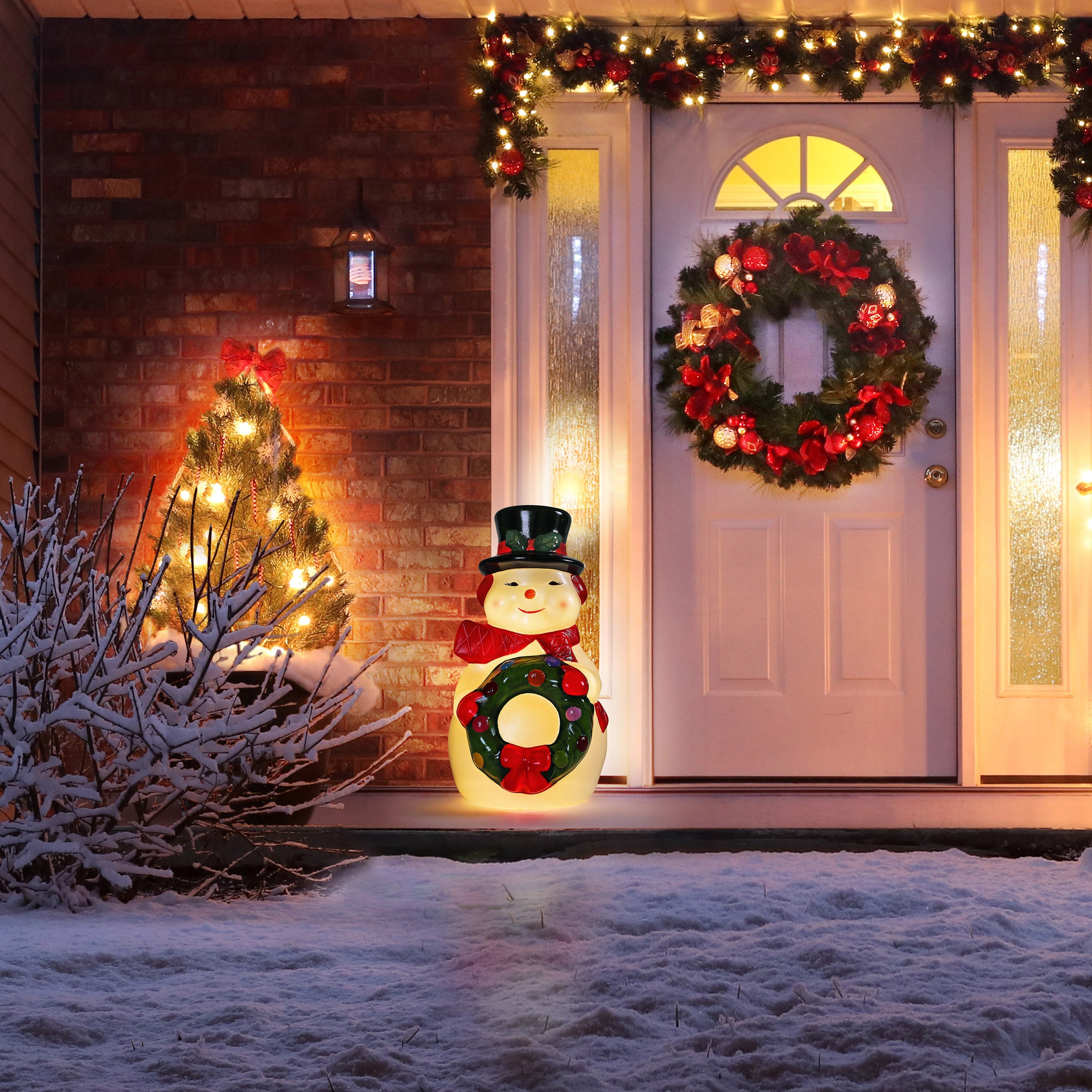 24 in. Lit Snowman Blow Mold - Mr. Christmas