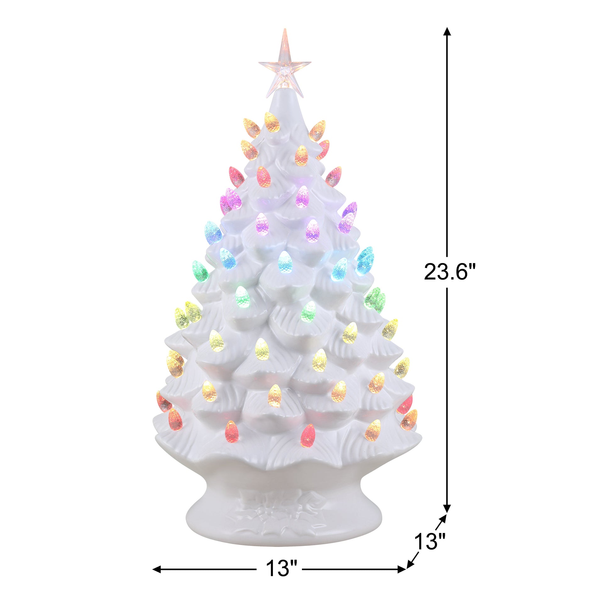 24 in. Nostalgic Ceramic Tree with RGB Lightshow - Mr. Christmas