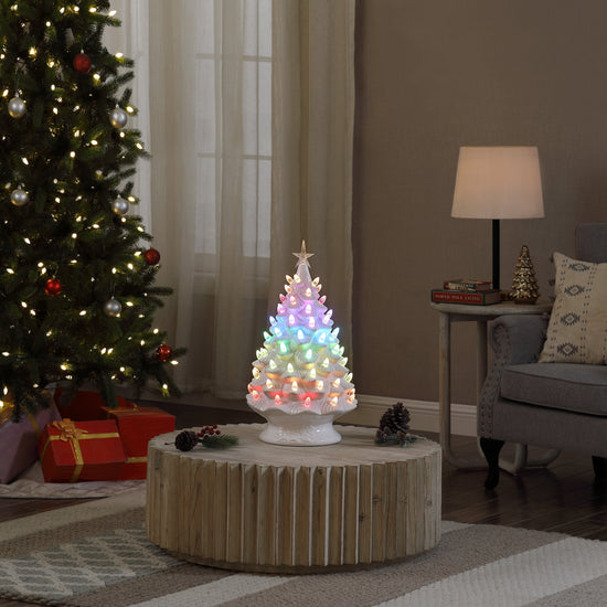 24 in. Nostalgic Ceramic Tree with RGB Lightshow - Mr. Christmas