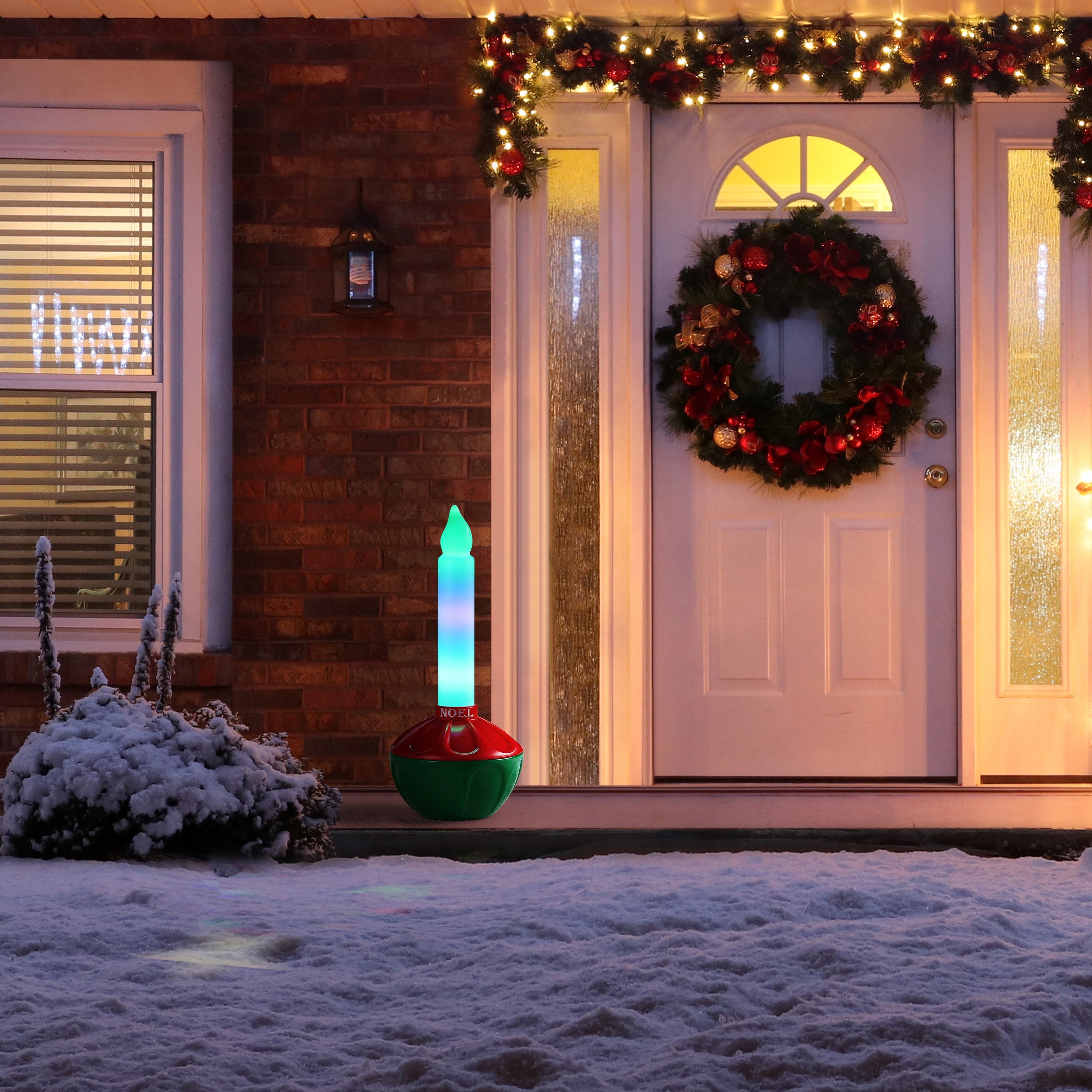 24 in. Vintage Blow Mold Bubble Light with Noel Decal - Mr. Christmas