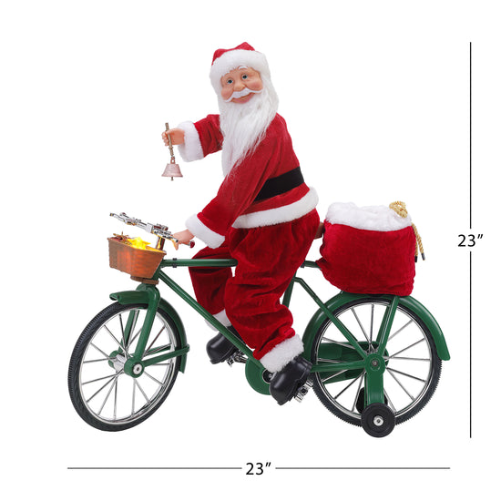 23" Animated Cycling Santa