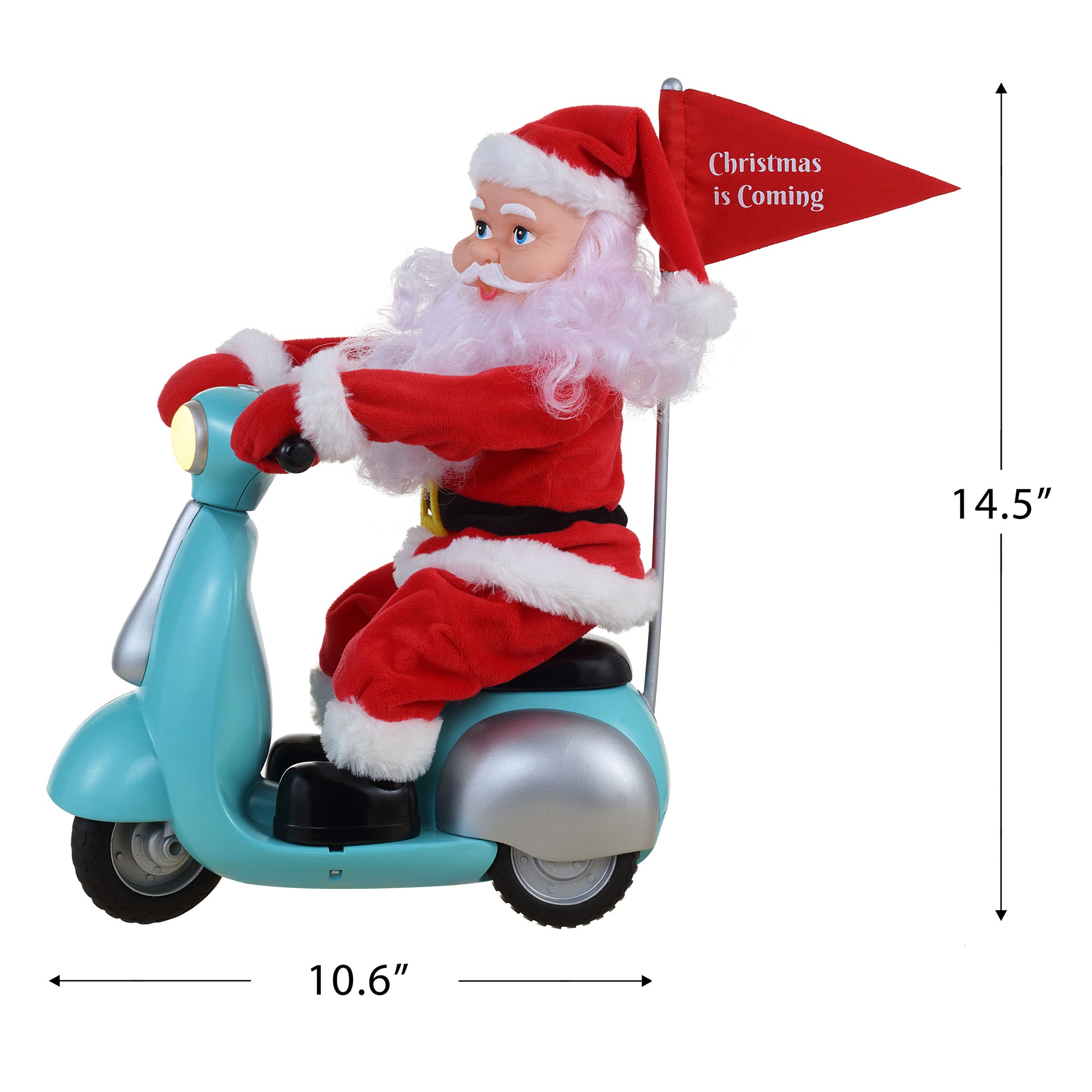 14.5" Animated Scootin' Santa