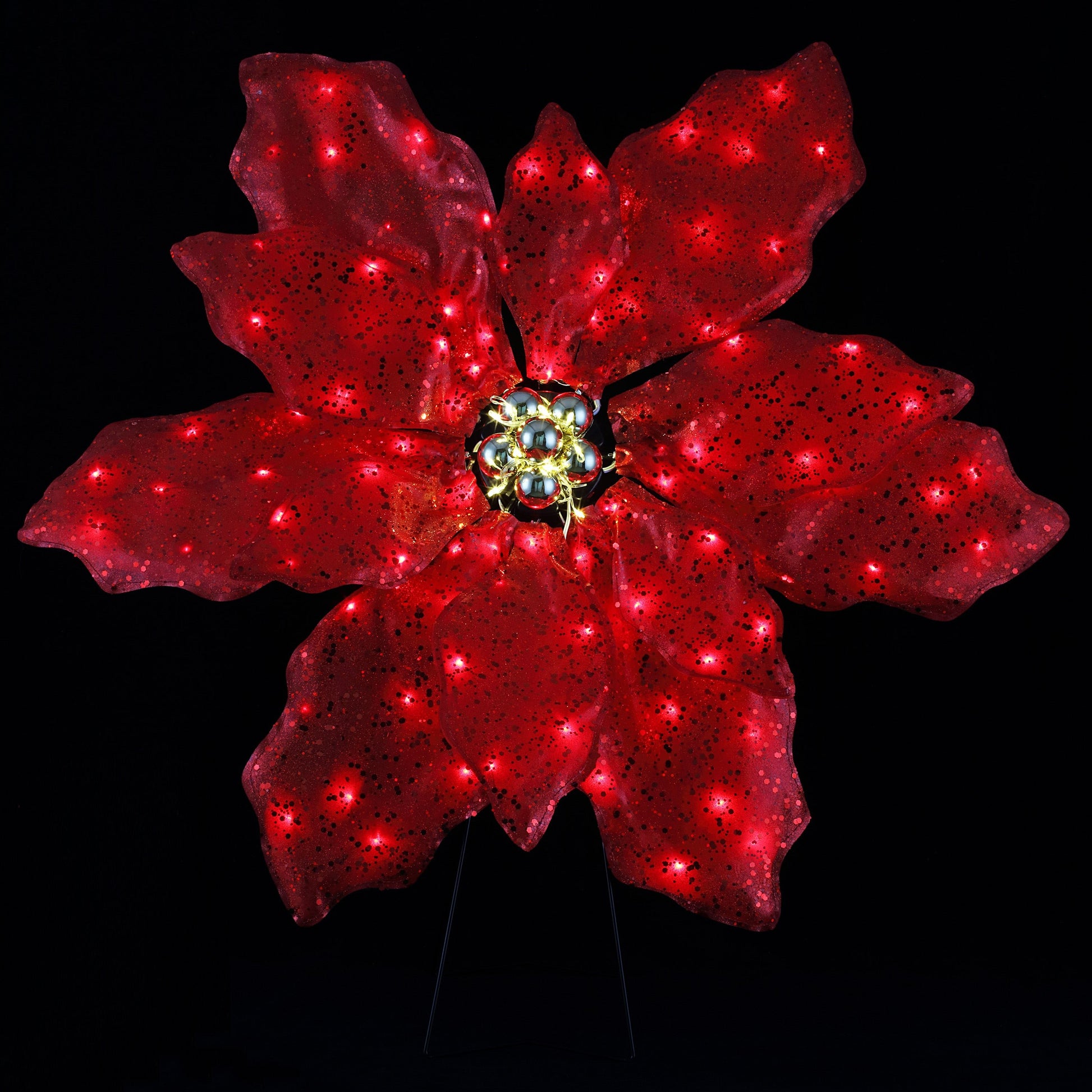 35 in. Outdoor Twinkling LED Poinsettia - Mr. Christmas