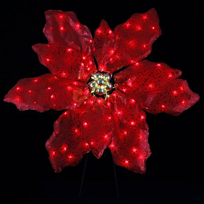 35 in. Outdoor Twinkling LED Poinsettia - Mr. Christmas