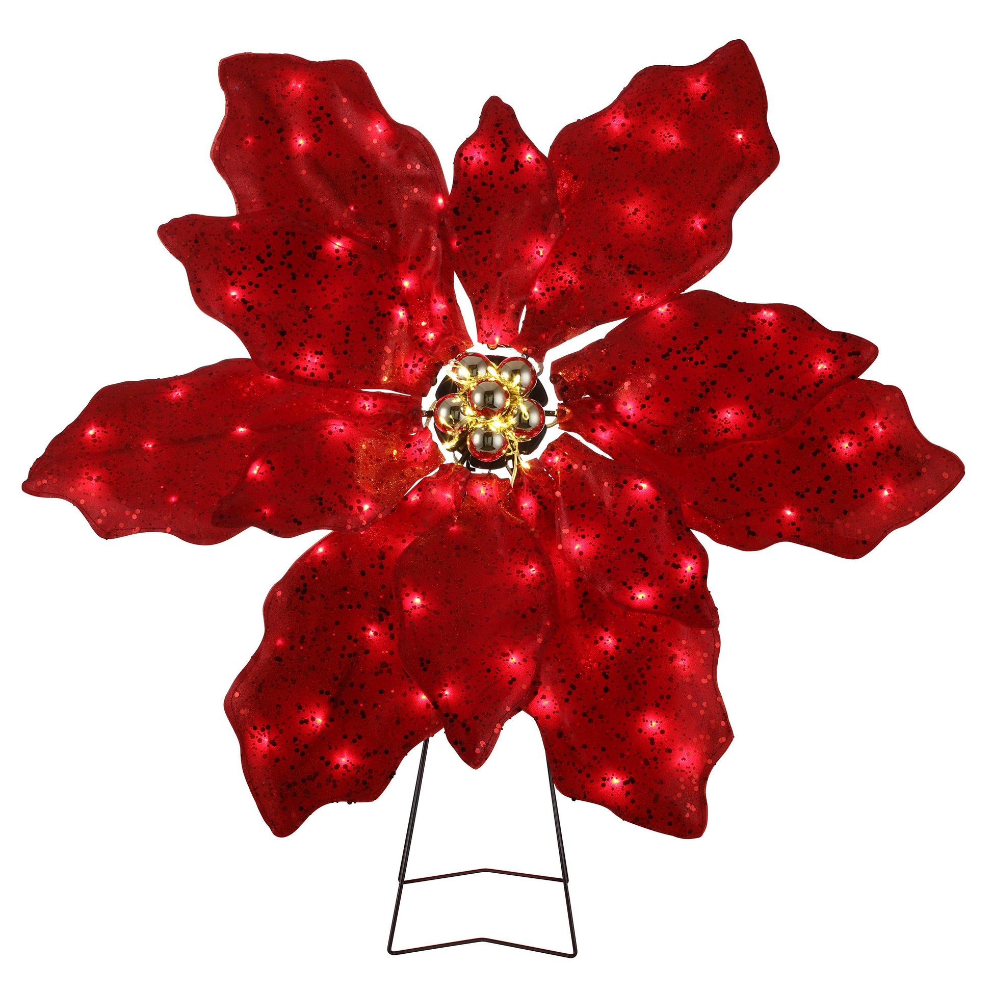 35 in. Outdoor Twinkling LED Poinsettia - Mr. Christmas