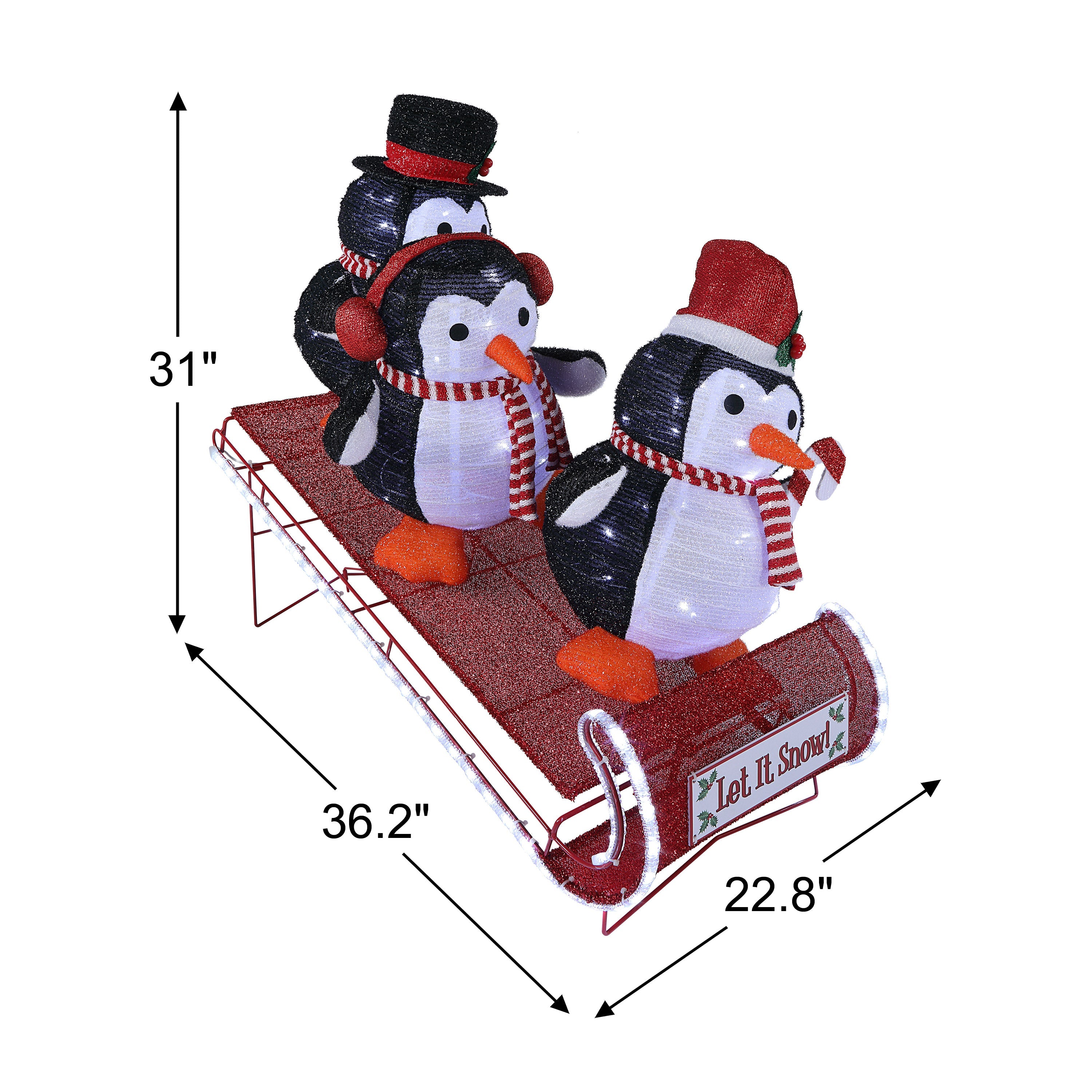 Mr. Christmas Animated Outdoor Sledding Buddies Penguins - Thumbnail 5