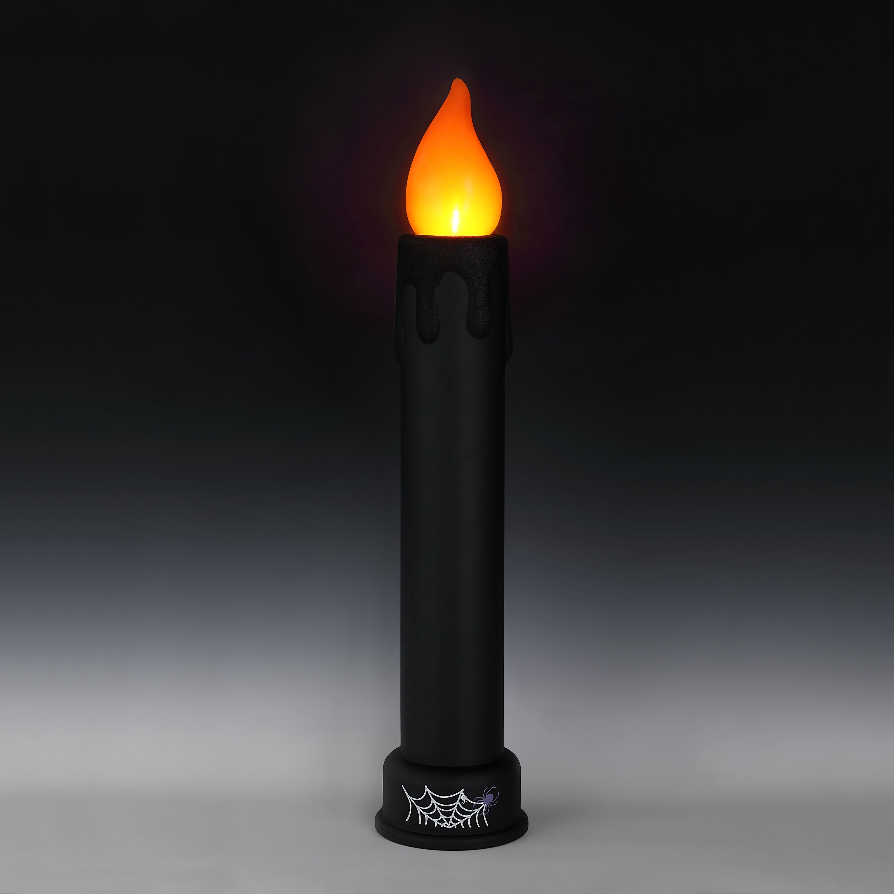36 in. Halloween Blow Mold Candle - Black with Glitter Drip - Mr. Christmas