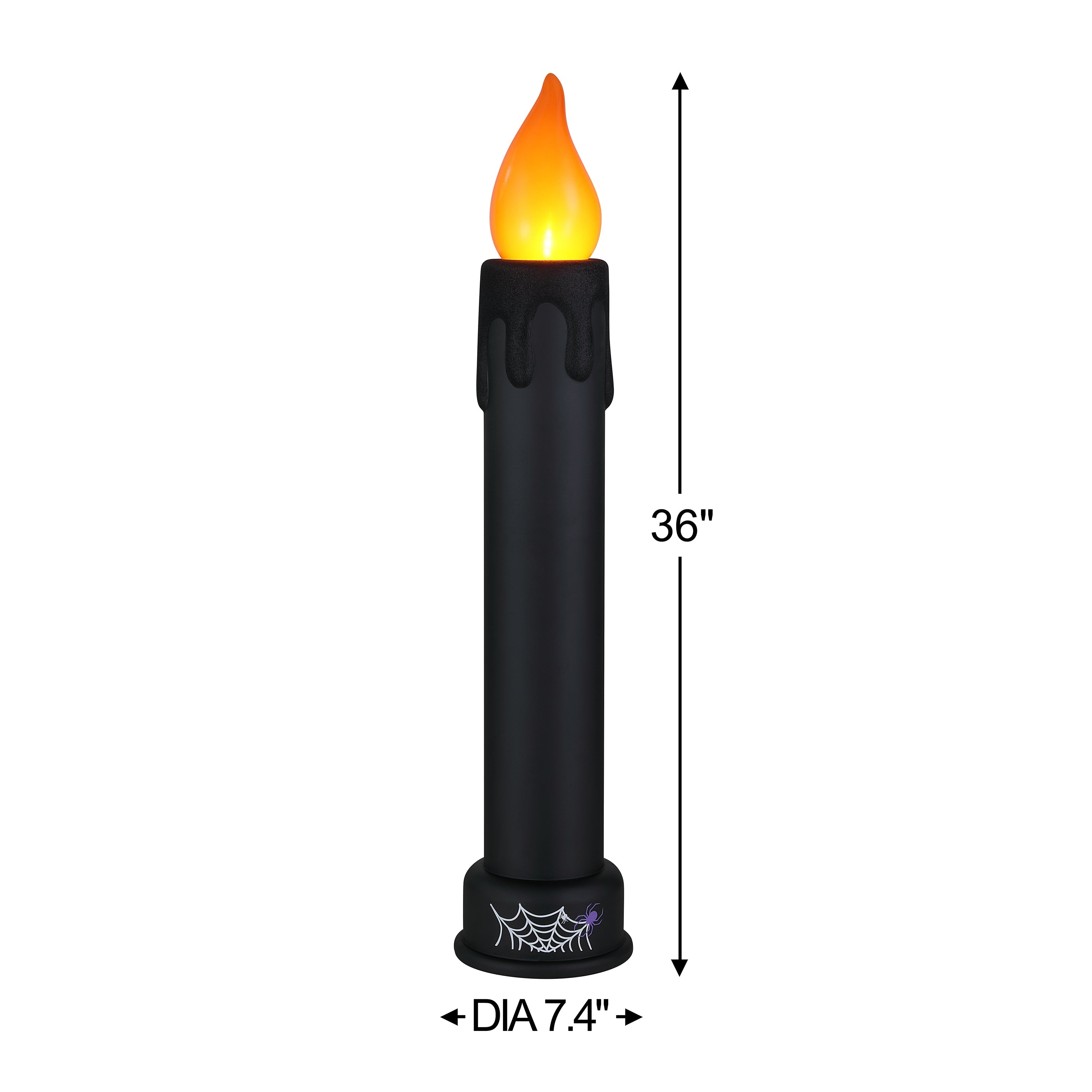 36 in. Halloween Blow Mold Candle - Black with Glitter Drip - Mr. Christmas
