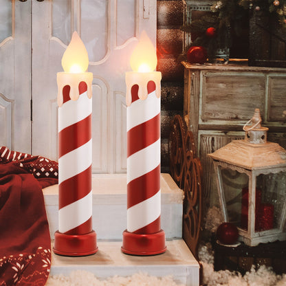 36 in. Striped Metallic Blow Mold Candles - Red and White - Mr. Christmas