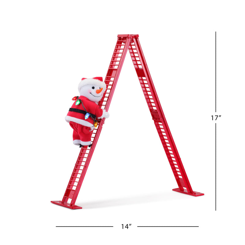 17" Animated Tabletop Climbing Snowman