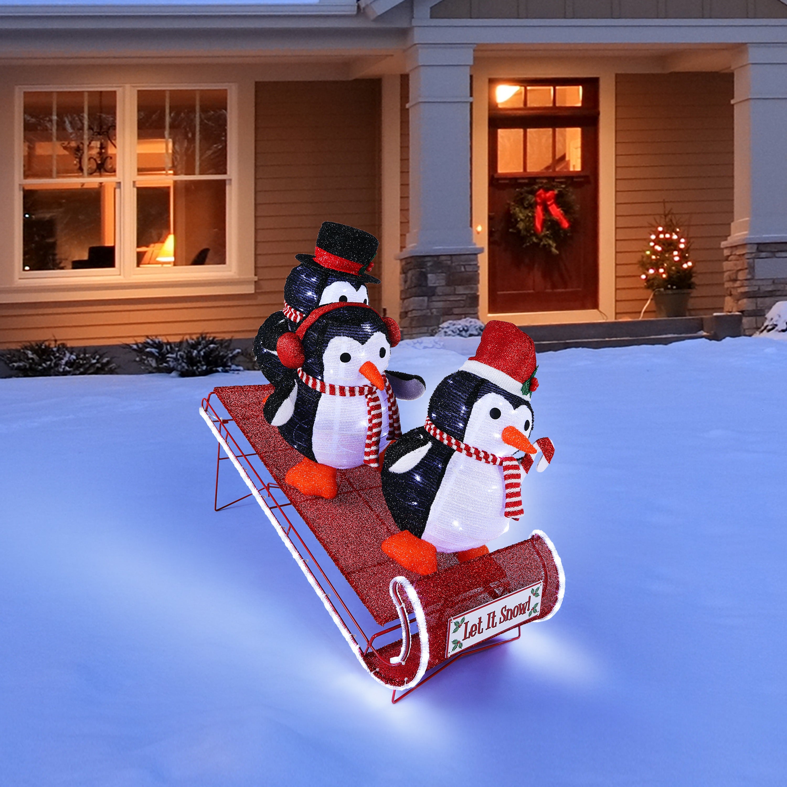 Mr. Christmas Animated Outdoor Sledding Buddies Penguins - Thumbnail 4