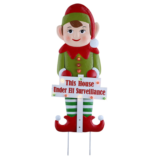 38 in. Outdoor Metal Elf Sign - Mr. Christmas