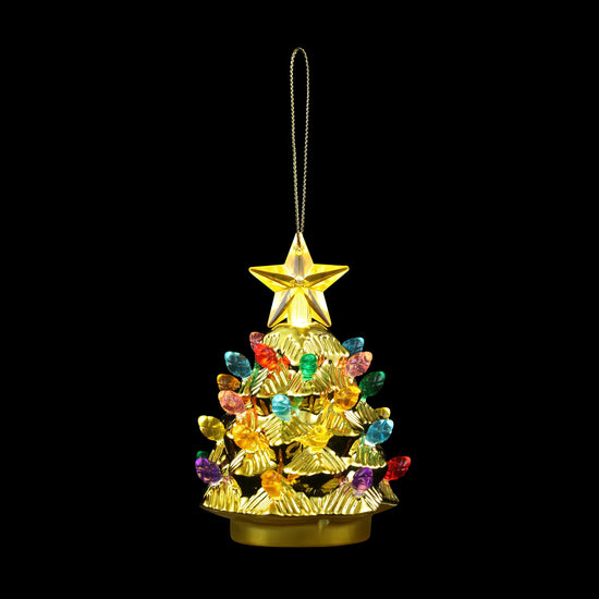 4 in. Set of 3 Shatterproof Ornament Tree - Gold Electroplated - Mr. Christmas