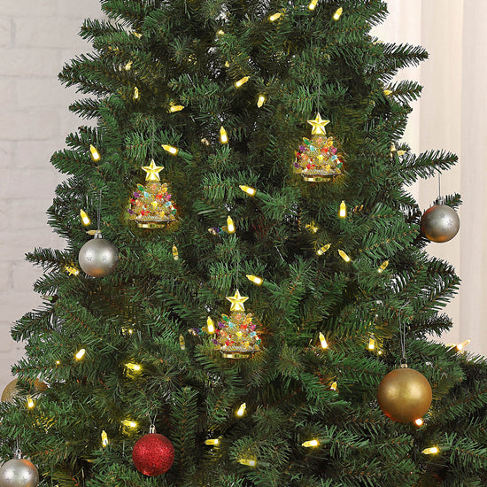 4 in. Set of 3 Shatterproof Ornament Tree - Gold Electroplated - Mr. Christmas