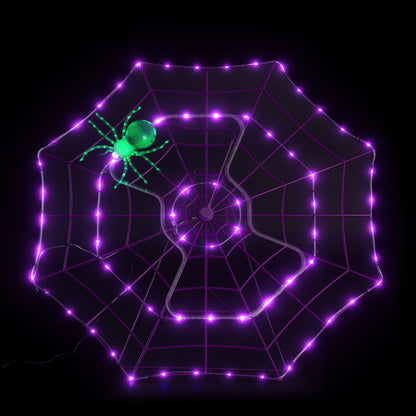 4' Outdoor Animated Spider Web - Purple - Mr. Christmas