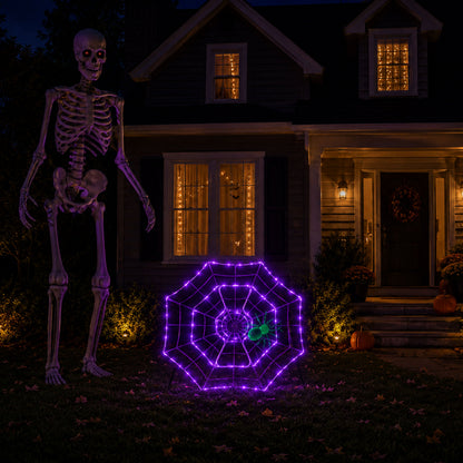 4' Outdoor Animated Spider Web - Purple - Mr. Christmas