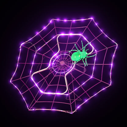 4' Outdoor Animated Spider Web - Purple - Mr. Christmas