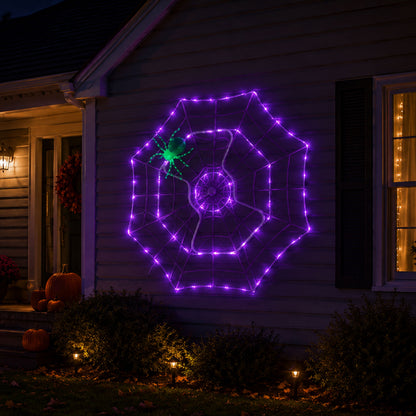 4' Outdoor Animated Spider Web - Purple - Mr. Christmas